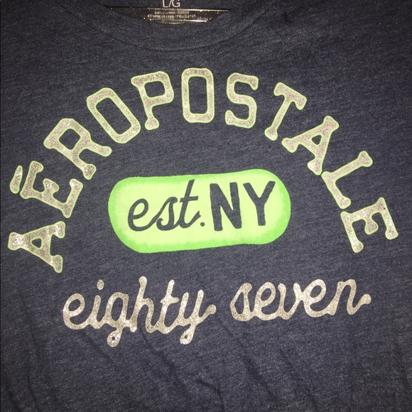 🛍🦕AeropostaleNavy Blue&Mint Children’s Shirt🦕 - Picture 2 of 4